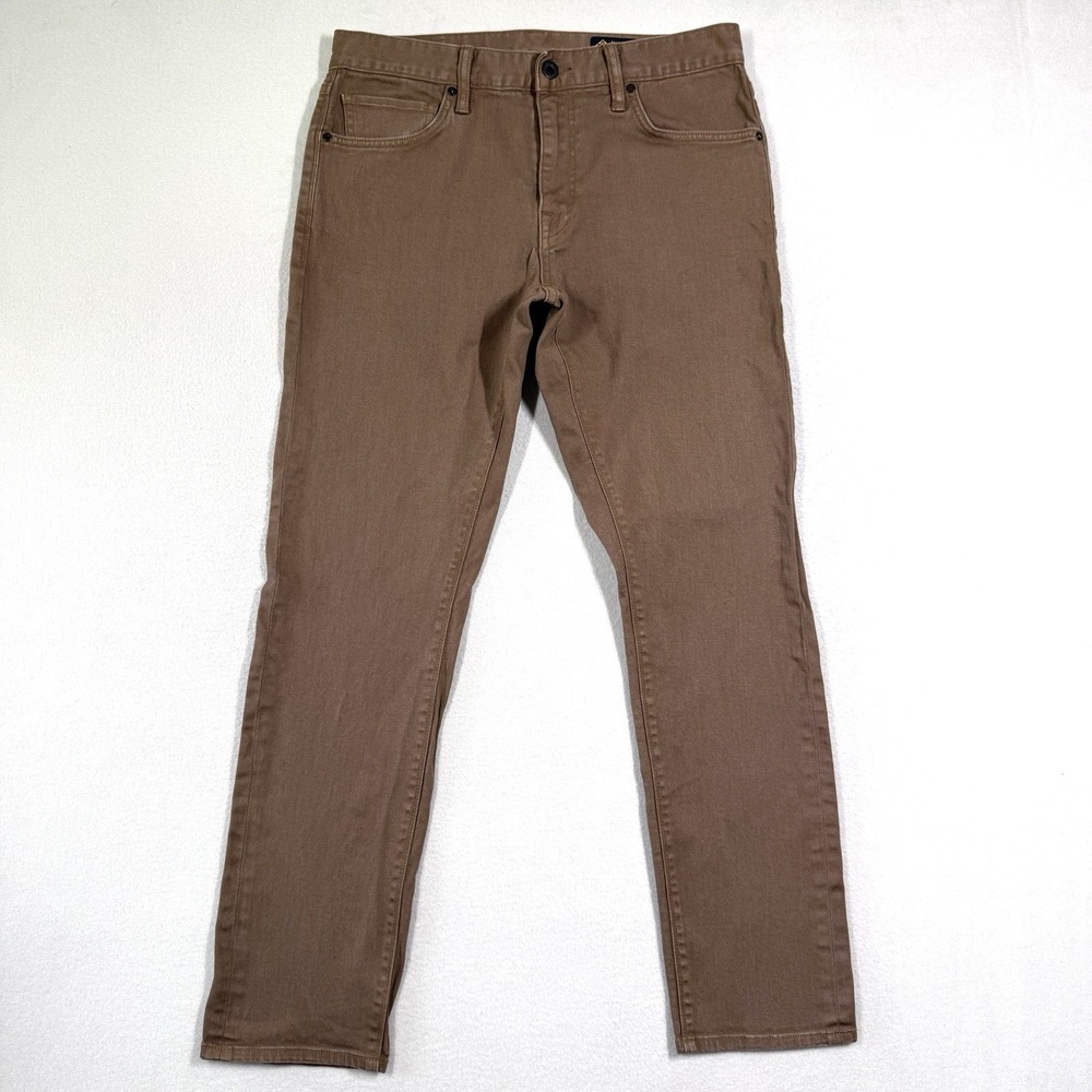 Roark Jeans Mens 32 HWY 133 Slim Fit Denim 5 Pocket Pants in Brown Straight